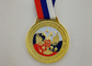 3D Zinc Alloy Custom Enamel Medal Gold Plating With Ribbon 900*25 mm